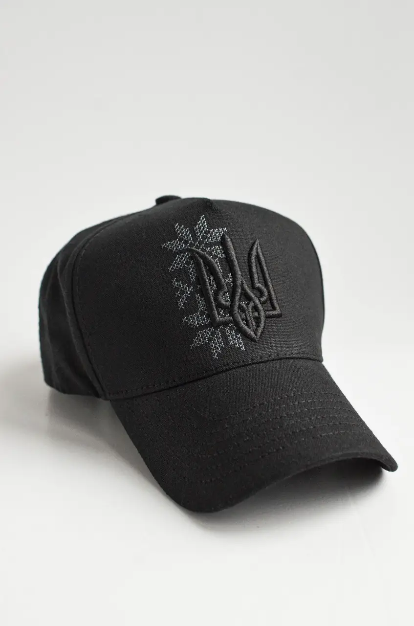Кепка ТРИЗУБ+ОРНАМЕНТ, чорний