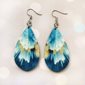 Дерев'яні сережки з розписом 3