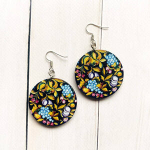 Дерев'яні сережки з розписом 2