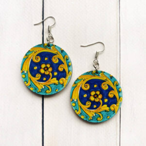 Дерев'яні сережки з розписом 1