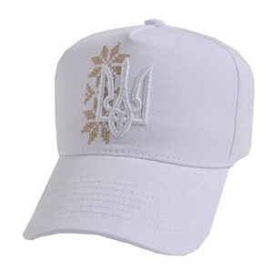 Кепка Тризуб+Орнамент (біло-бежева)