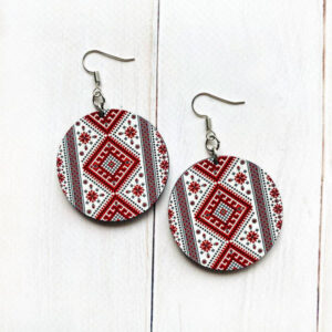 Дерев'яні сережки з розписом 10