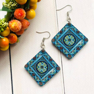 Дерев'яні сережки з розписом 14