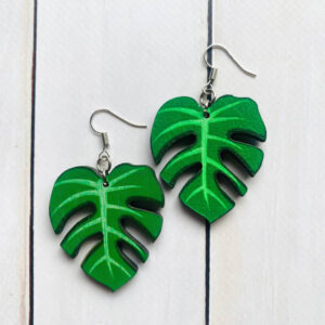 Дерев'яні сережки з розписом 11