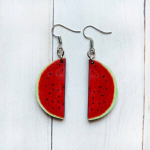 Дерев'яні сережки з розписом 9