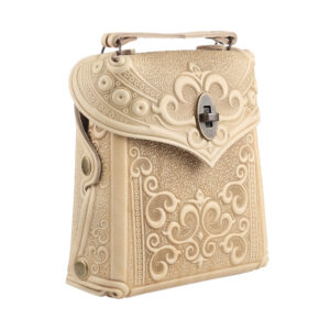 Сумка рюкзак шкіряна бежева “Тиснення”