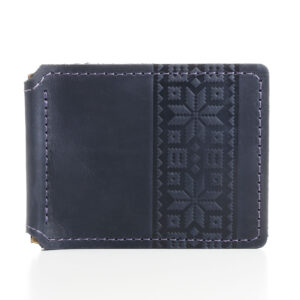 Затискач для купюр синій “Вишиванка”