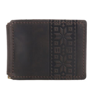 Затискач для купюр коричневий “Вишиванка”