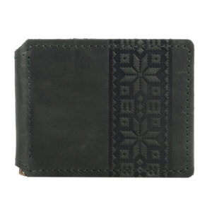 Затискач для купюр зелений "Вишиванка"