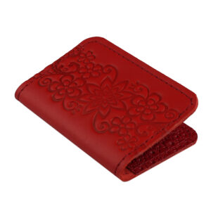 Обкладинка для документів (ID-паспорт) червона Квіти