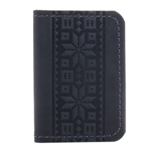 Обкладинка для документів (ID-паспорт)  синя Вишиванка