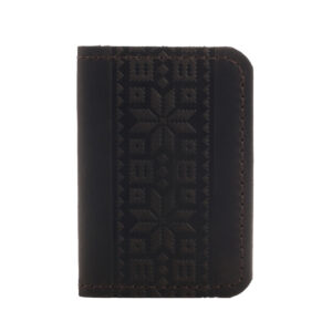 Обкладинка для документів (ID-паспорт)  коричнева Вишиванка