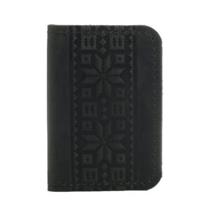 Обкладинка для документів (ID-паспорт) зелена Вишиванка