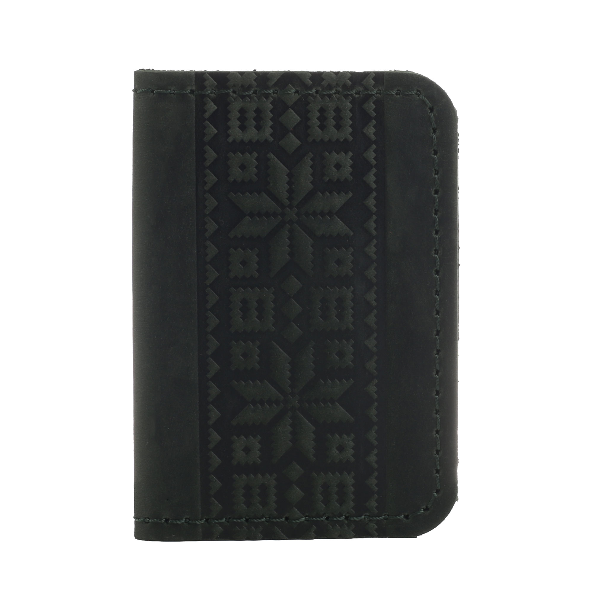 Обкладинка для документів (ID-паспорт) зелена Вишиванка