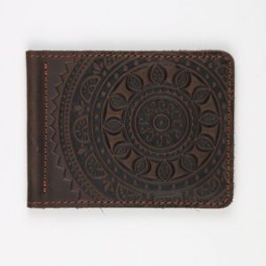 Зажим для грошей коричневий Сонце