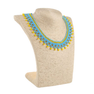 Силянка з бісеру блакитна з жовтим середня