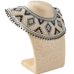 Силянка з бісеру срібна з чорним