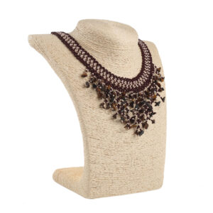 Силянка з бісеру коричнева з підвісками