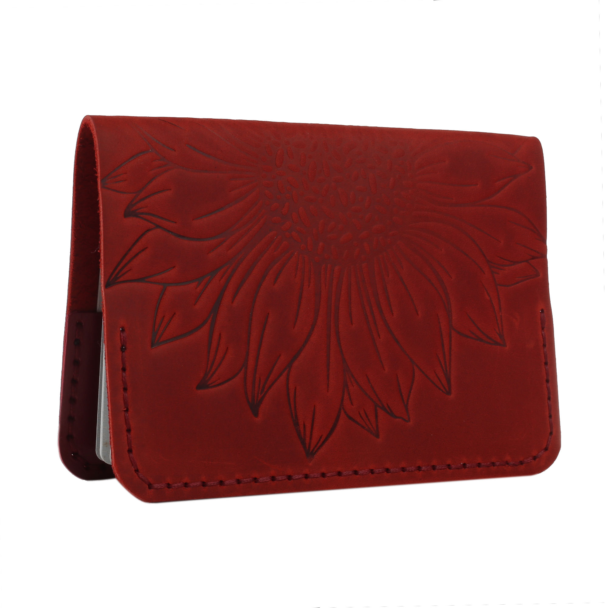 Обкладинка на паспорт червона "Соняшник" - Зображення 4