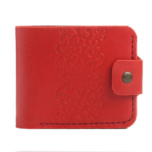Гаманець червоний складений Квіти