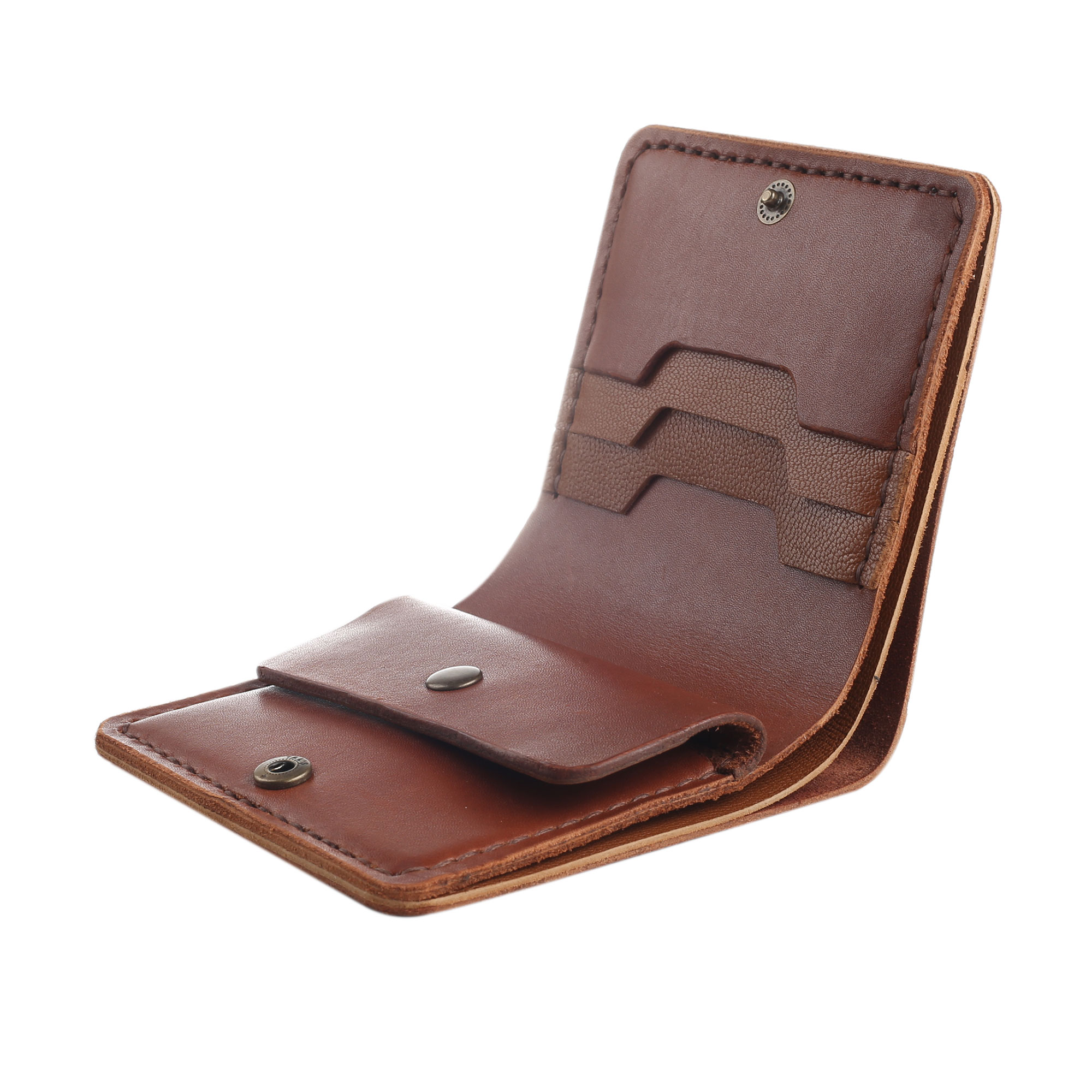 Гаманець квадратний коричневий "Куля" - Зображення 3