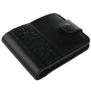 Гаманець чорний складений Вишиванка