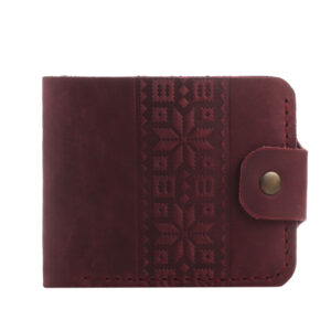 Гаманець бордовий складений Вишиванка