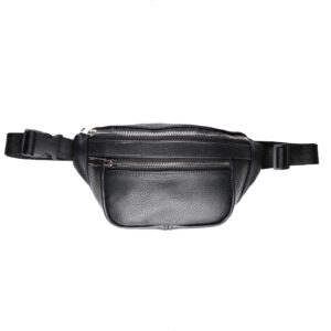 Сумка-бананка , шкіряна, чорна.