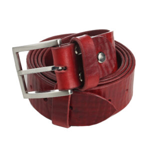 Ремінь з натуральної шкіри червоний