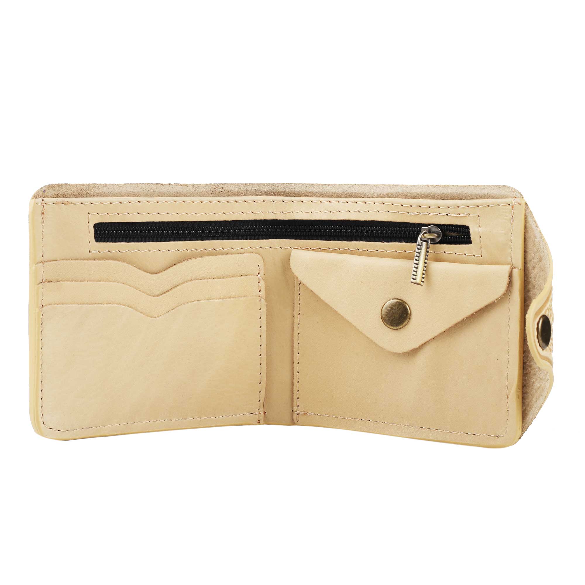 Гаманець з тисненням бежевий (квіти) - Зображення 4