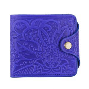 Гаманець з тисненням синій (квіти)