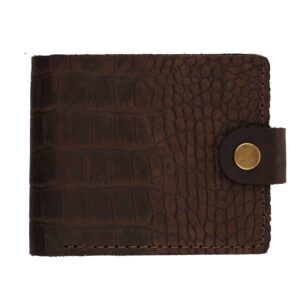 Гаманець коричневий складений крокодил (наш бренд)