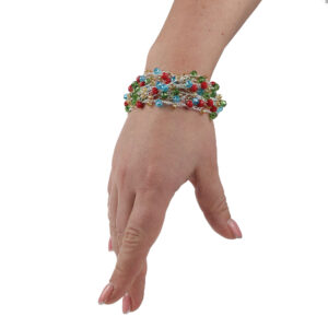 Браслет з бісеру-кришталю кольоровий