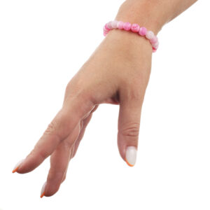 Браслет з агату рожевий матовий