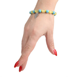 Браслет з котячого ока і бірюзи, з підвіскою