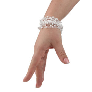 Браслет з бісеру-кришталю білий