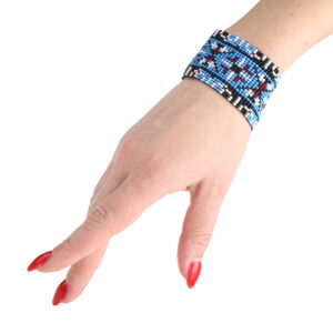 Браслет з бісеру, синій