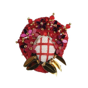 Брошка Мотанка червона велика 5х4 см