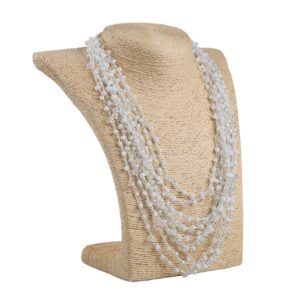 Кольє з бісеру-кришталю, біле