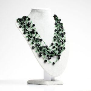 Кольє чорно-зелене