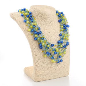 Кольє блакитно-жовте