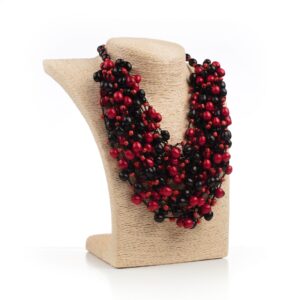 Намисто дерев'яне, червоно-чорне (велике)