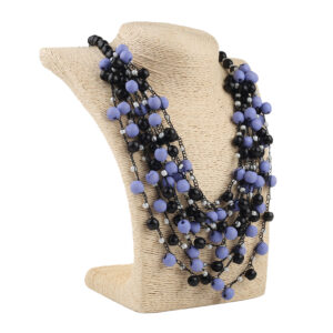 Намисто бузково-чорне, дерев'яне