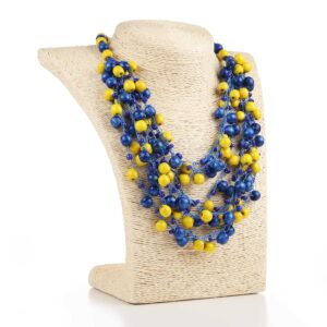 Намисто дерев'яне синьо-жовте