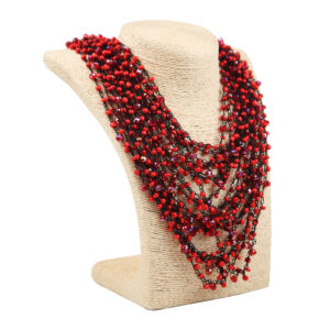 Кольє подвійне, червоно-чорне