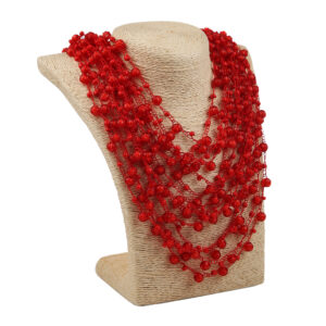 Кольє подвійне, червоне