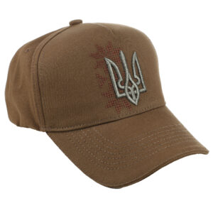 Кепка вишивка ТРИЗУБ+Орнамент коричнева