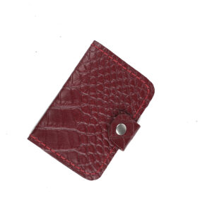 Картхолдер з кнопкою "Рептилія" бордовий