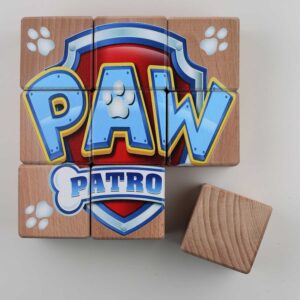 Дитячі дерев'яні кубики з дерева "Paw potrol"