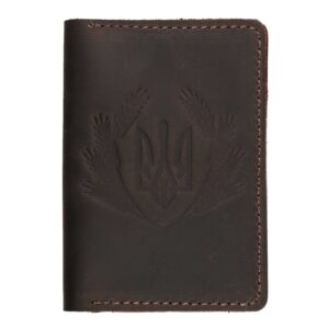 Обкладинка для документів(картхолдер) темно-коричнева "Тризуб"